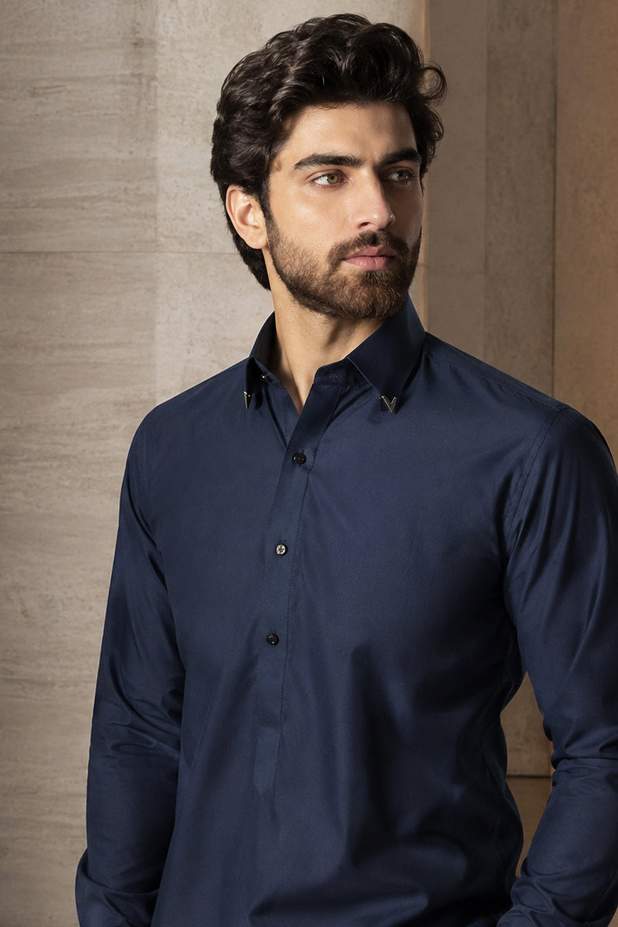 Blue Charcoal Kameez Shalwar