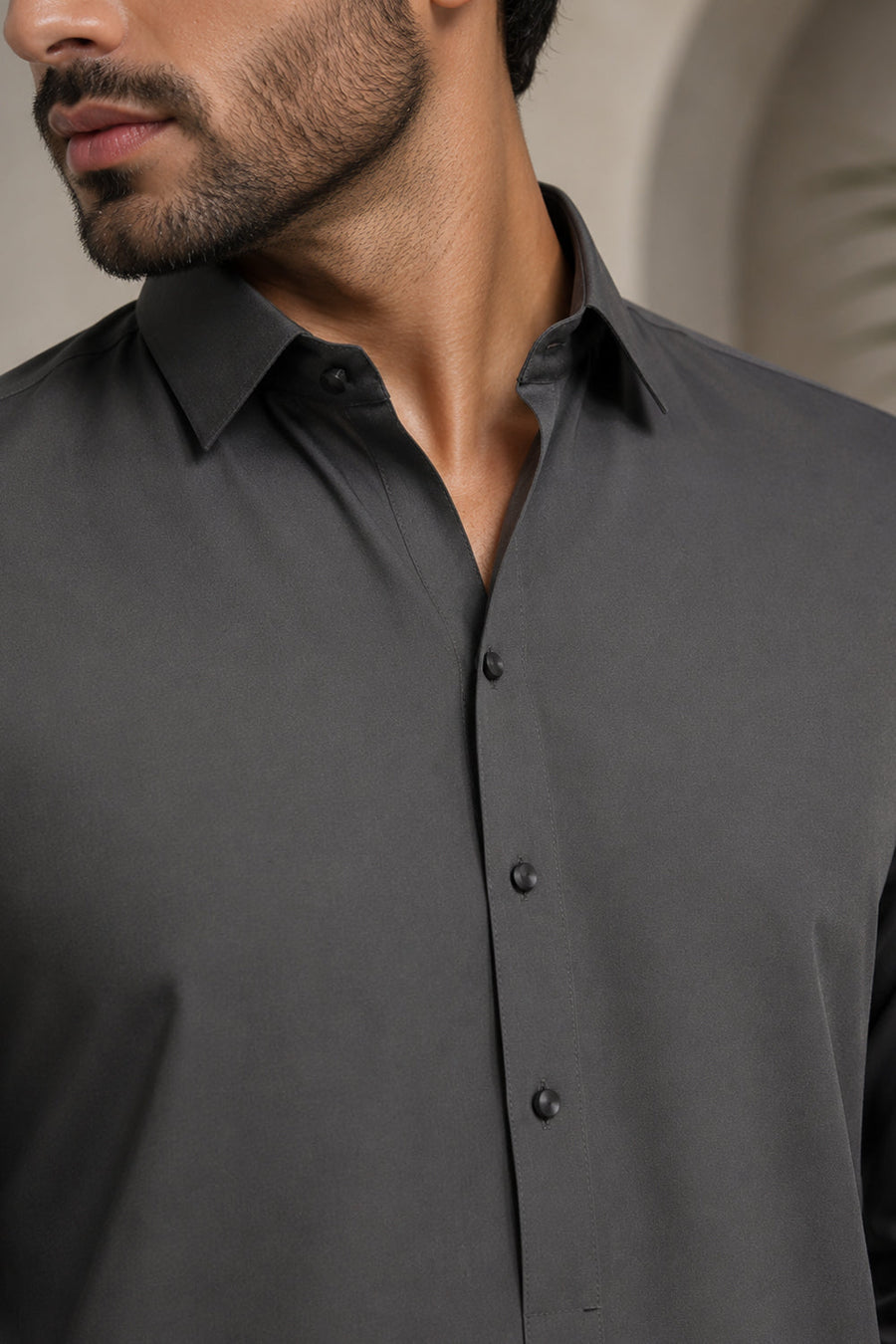 Smoke Gray Kameez Shalwar