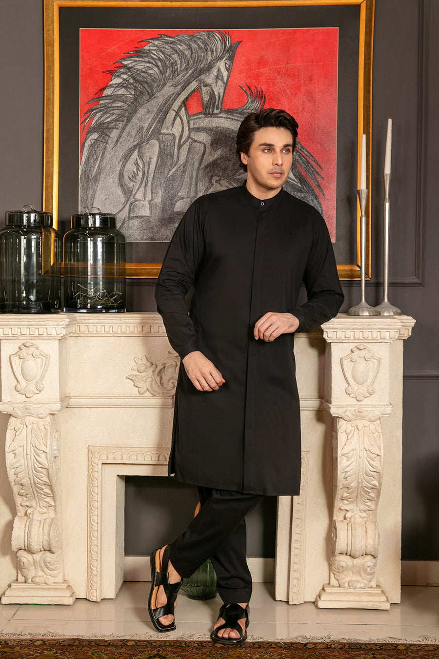JET BLACK KURTA PAJAMA