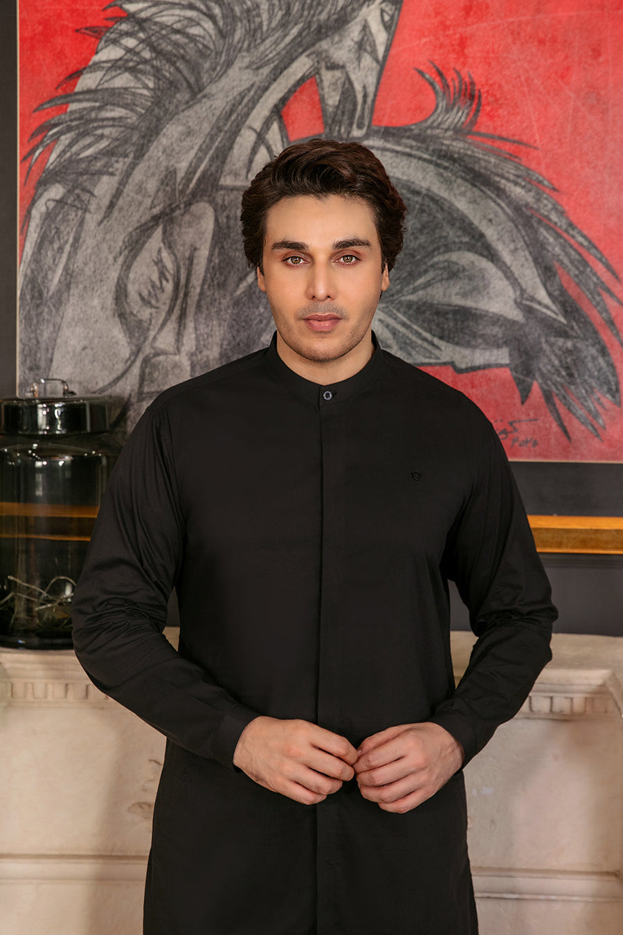 JET BLACK KURTA PAJAMA