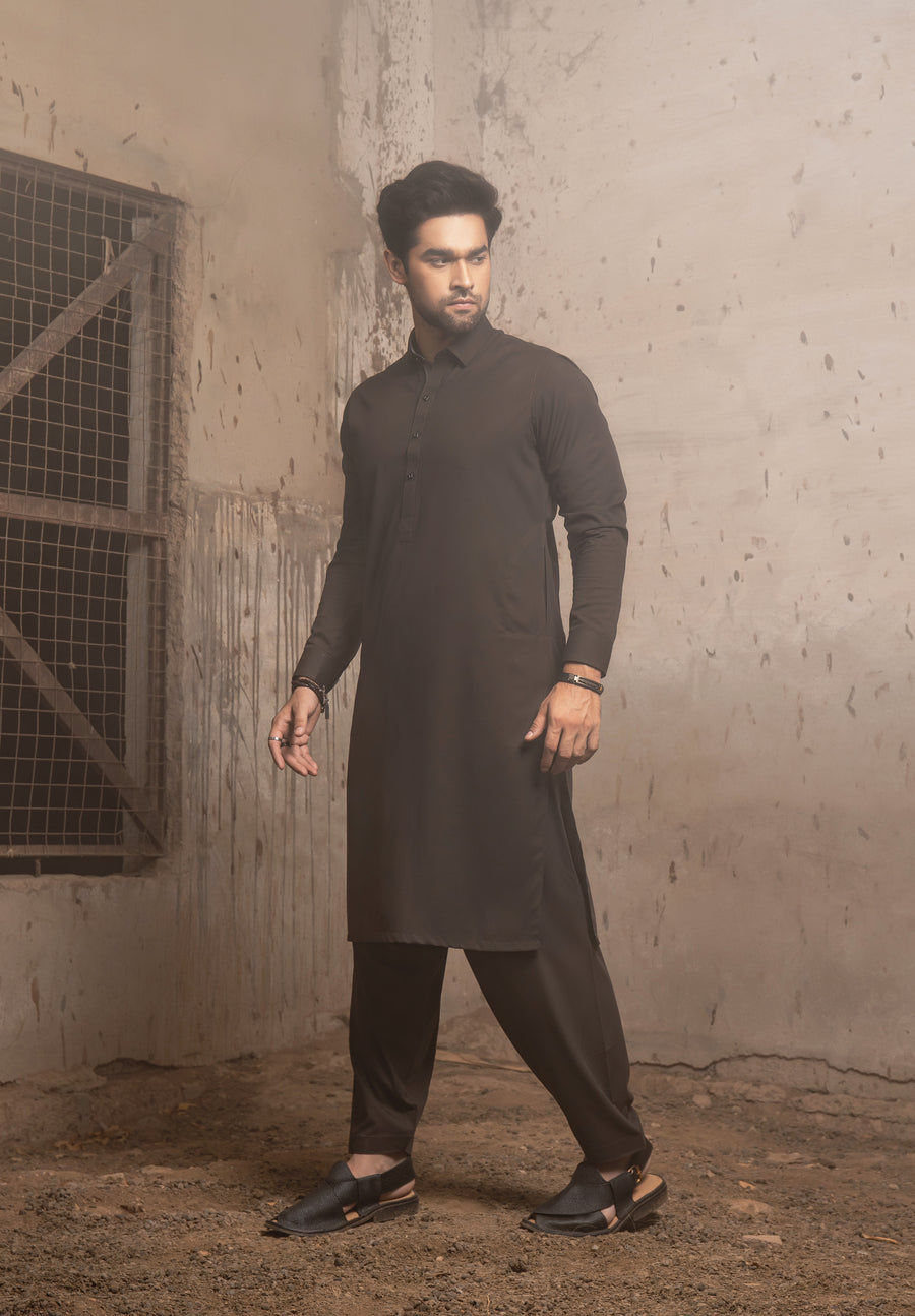 MILITARY OLIVE WASH N WEAR KAMEEZ SHALWAAR