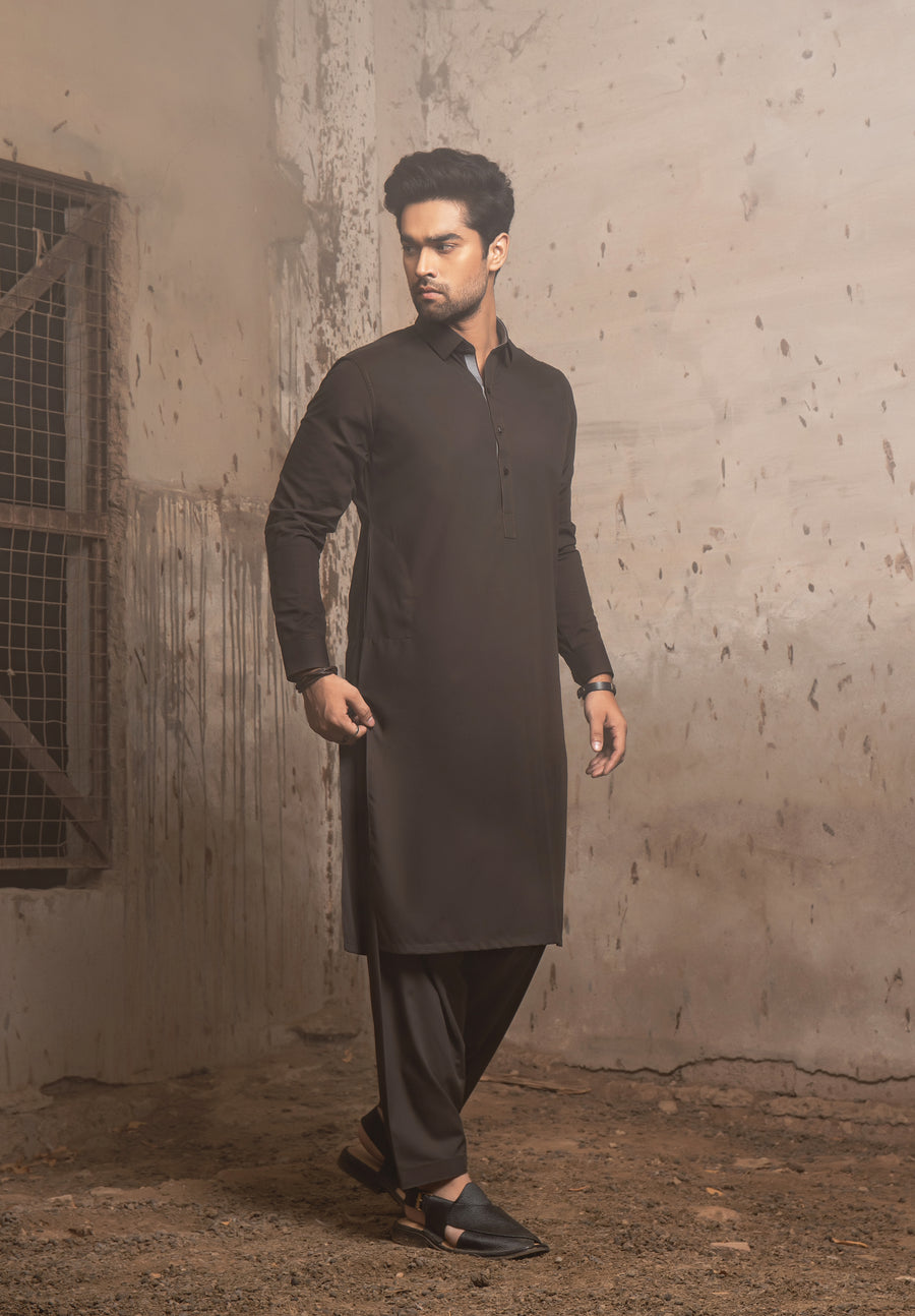 MILITARY OLIVE WASH N WEAR KAMEEZ SHALWAAR
