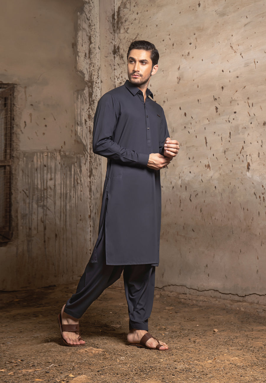 CHARCOAL BLUE KAMEEZ SHALWAR