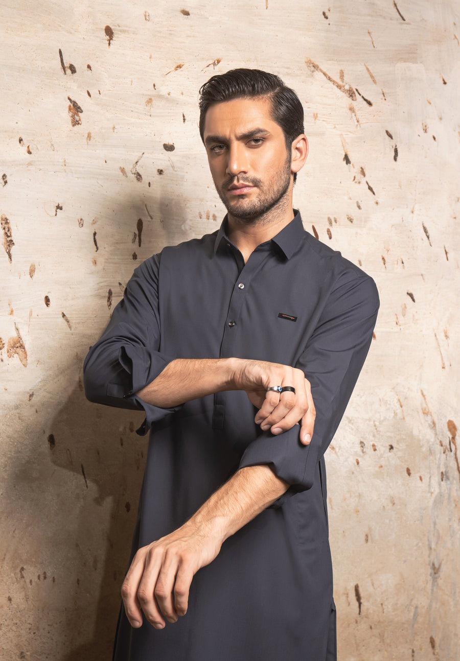 CHARCOAL BLUE KAMEEZ SHALWAR