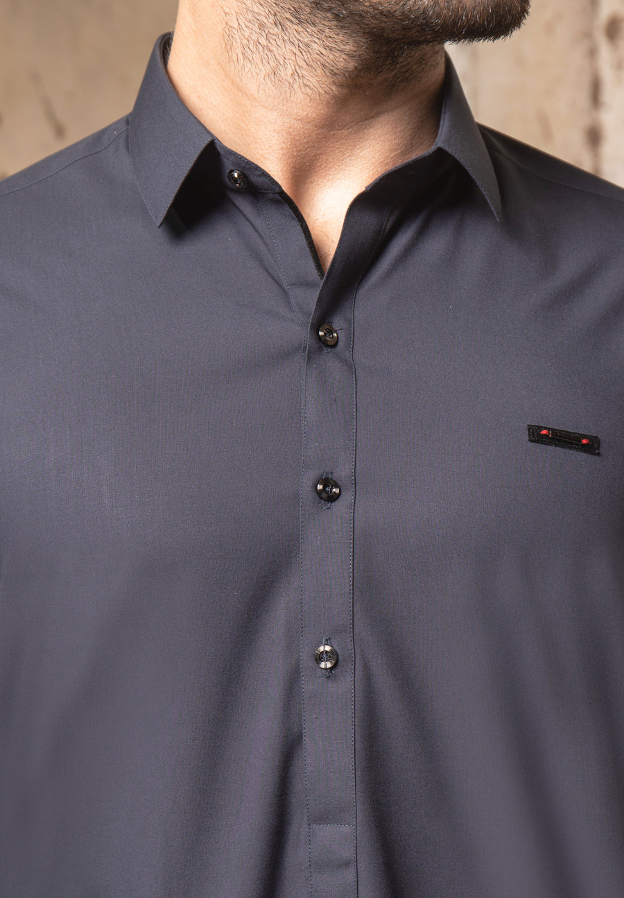 CHARCOAL BLUE KAMEEZ SHALWAR