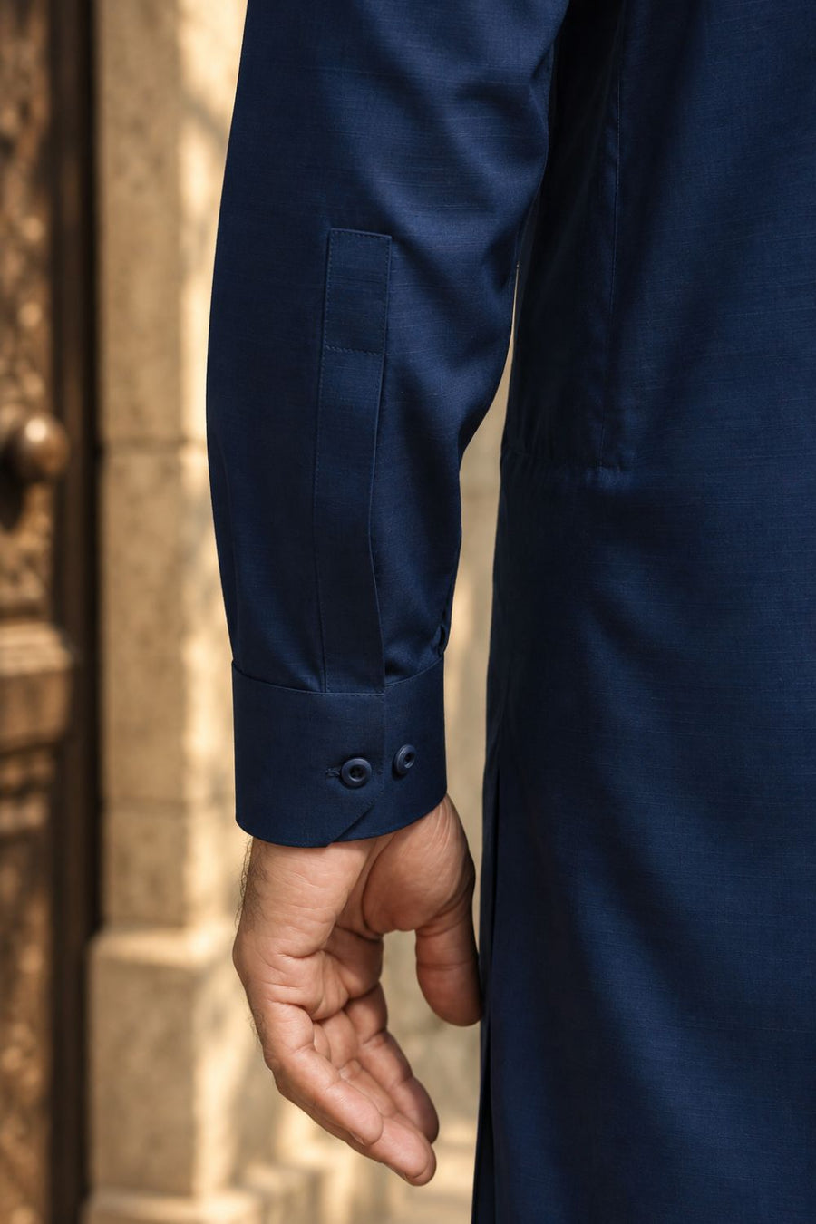 Oxford Blue Textured  Kameez Shalwar