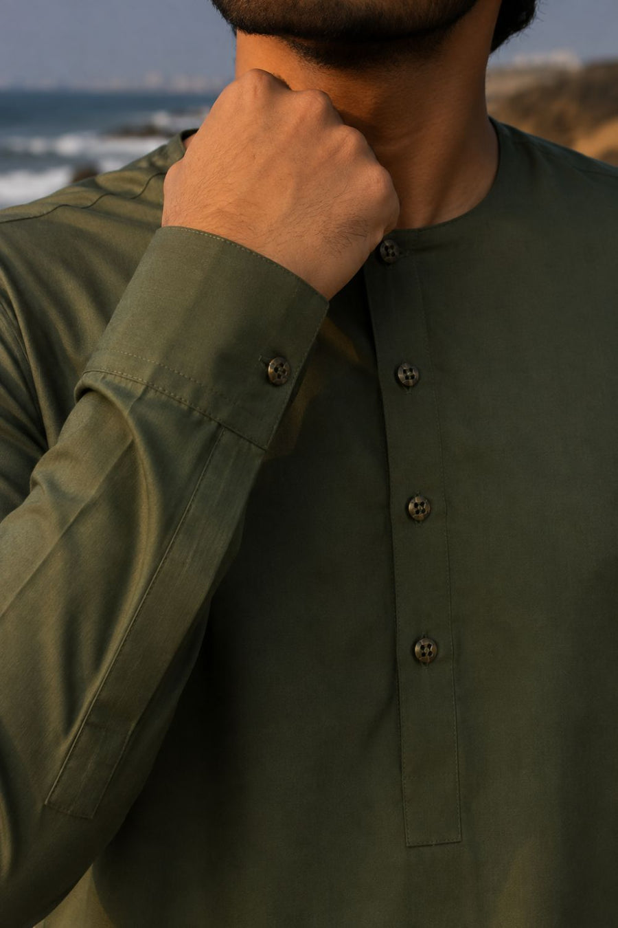 Olive Green Casual Kurta Pajama
