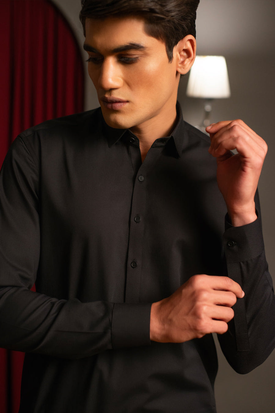 Classic Black Cotton Kameez Shalwar