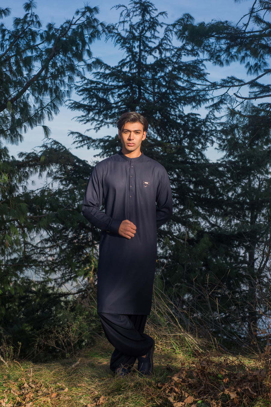 Navy Blue Designer kameez shalwar