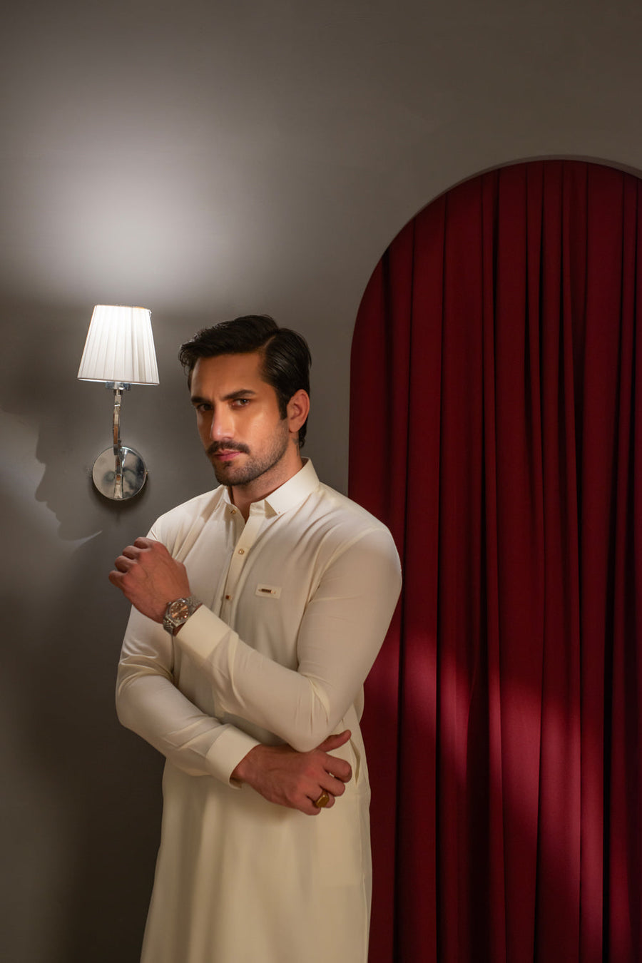 Boski Crepe Designer Kameez Shalwar