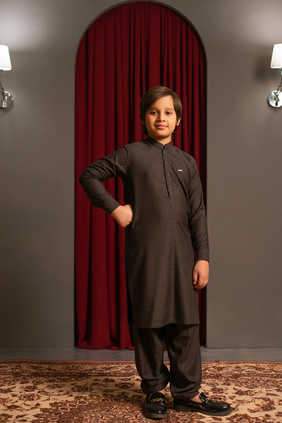 Dark Chocolate Two Tone Kameez Shalwar