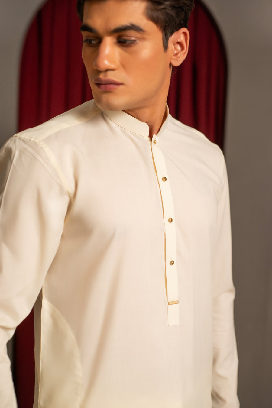 Cream Blended Kameez Shalwar