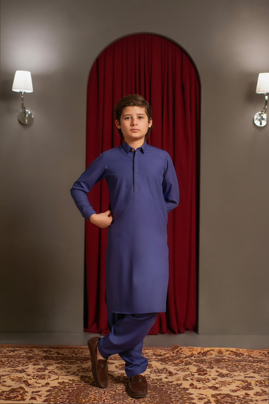 Blue Voilet Kameez Shalwar