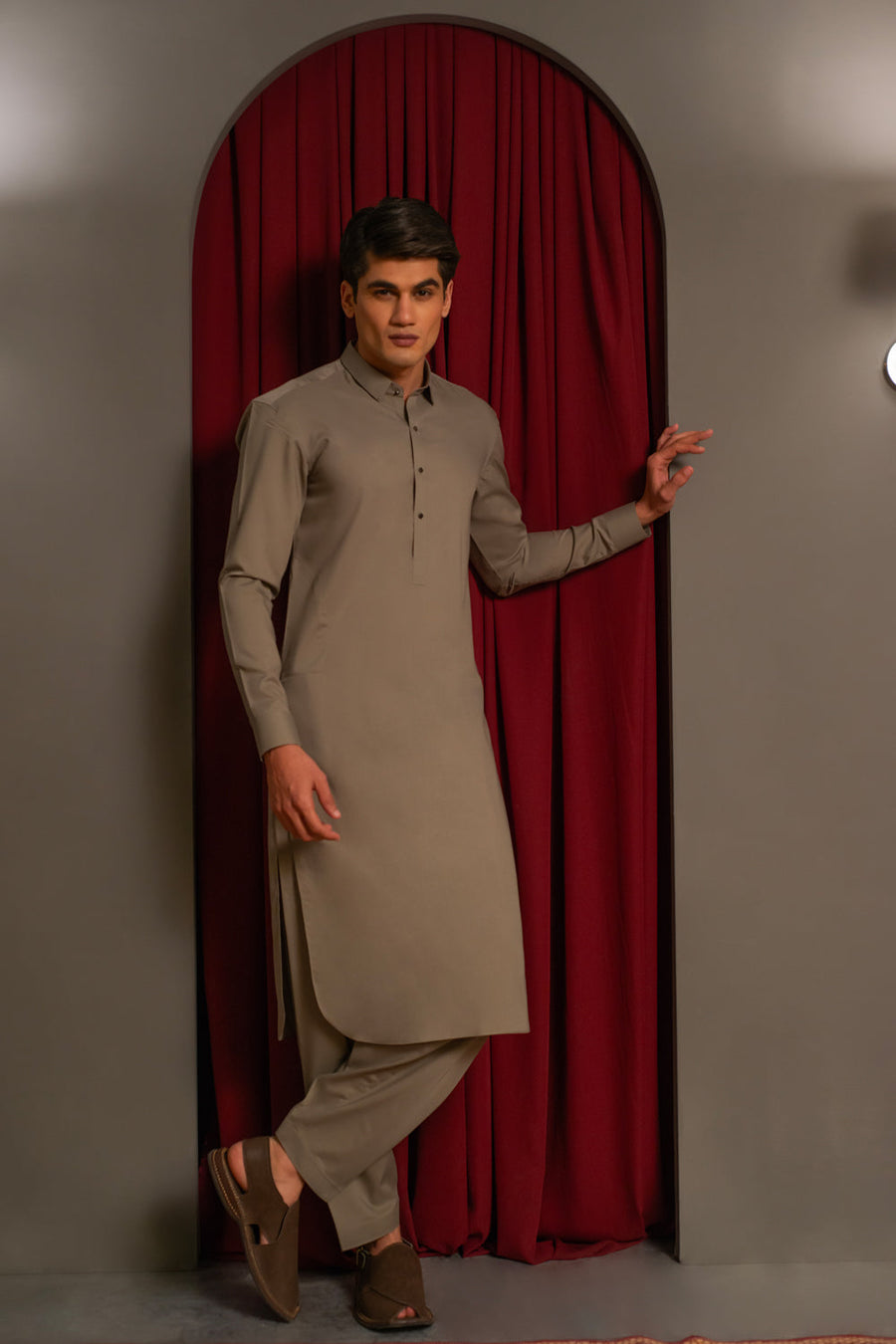 Warm Gray Kameez Shalwar