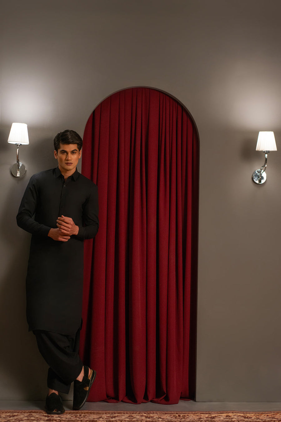 Classic Black Cotton Kameez Shalwar