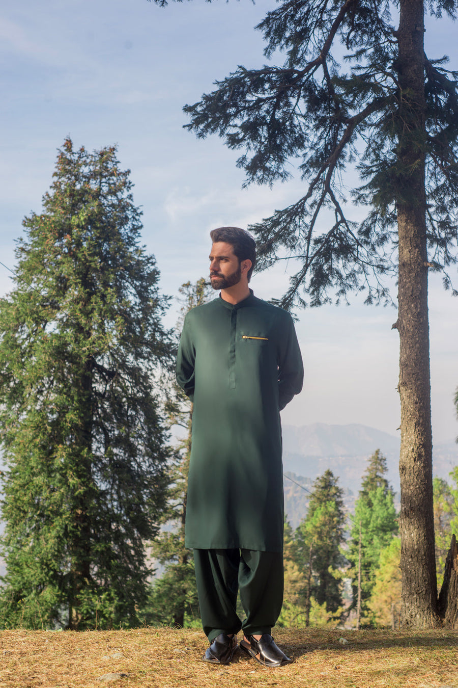 Forest Green Designer kameez Shalwar