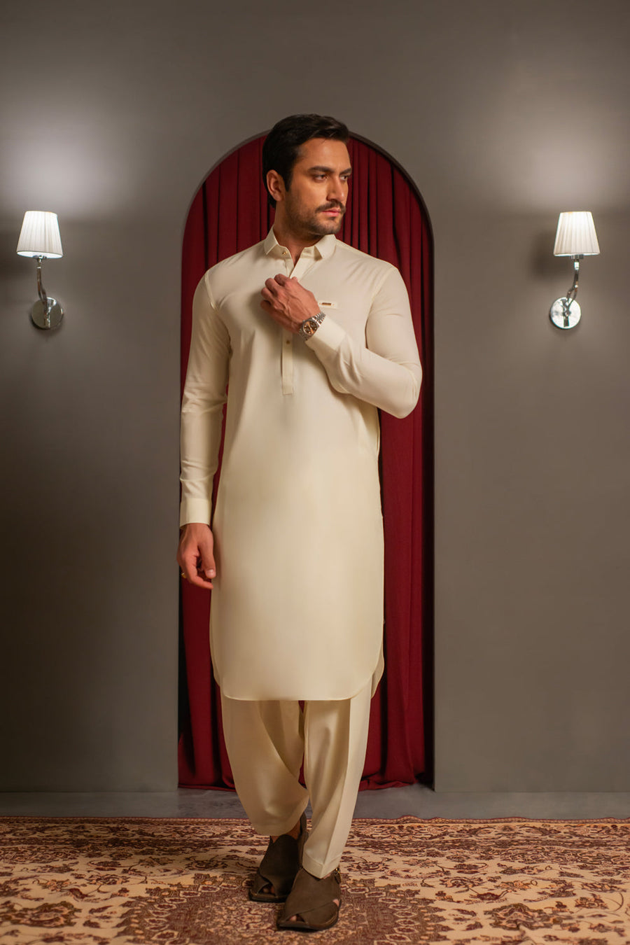 Boski Crepe Designer Kameez Shalwar