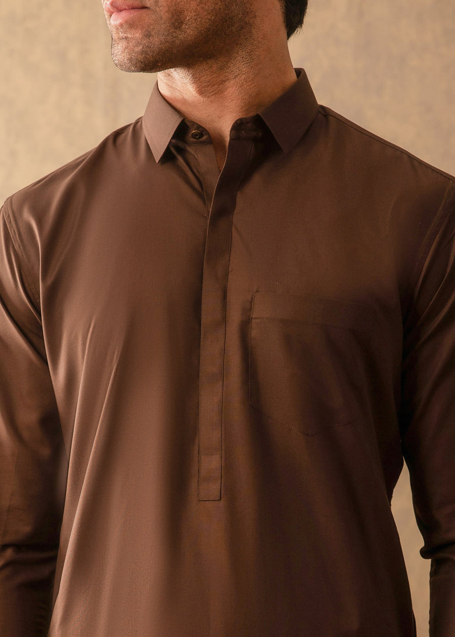 DARK BROWN KAMEEZ SHALWAAR