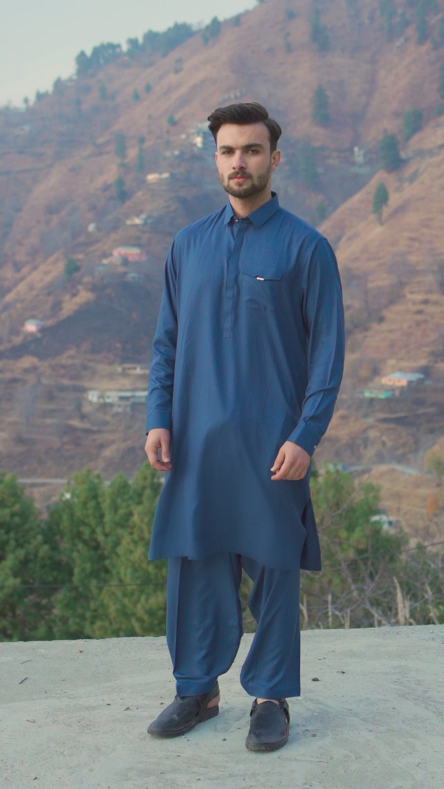 Blue Designer kameez Shalwar