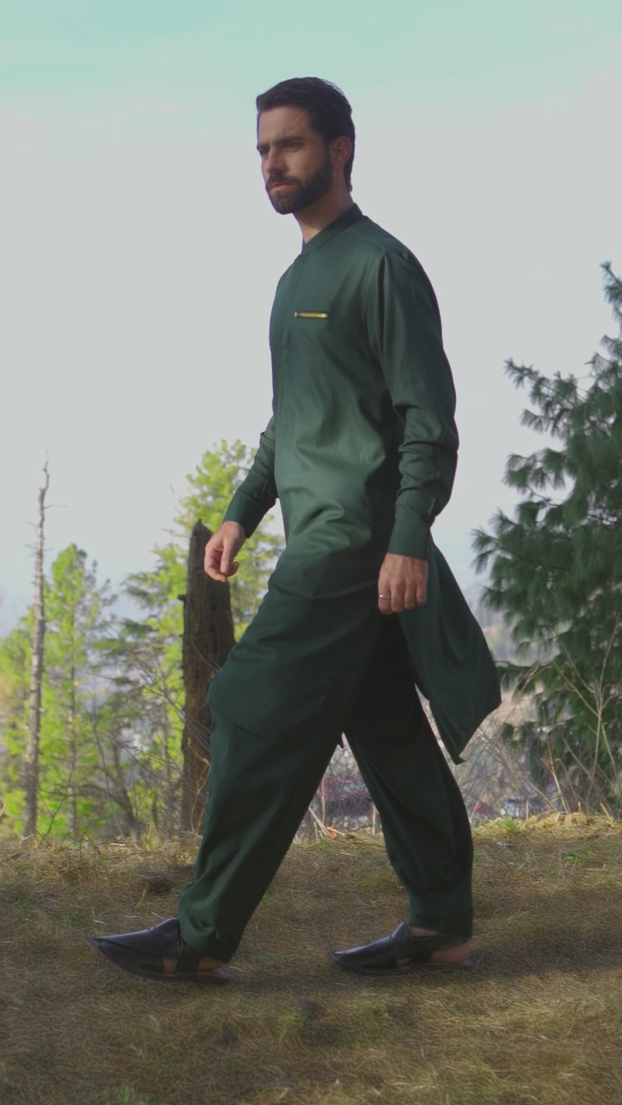Forest Green Designer kameez Shalwar