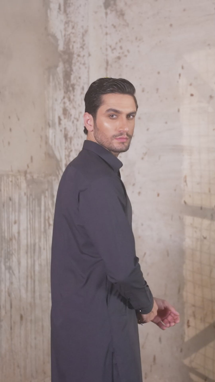 CHARCOAL BLUE KAMEEZ SHALWAR